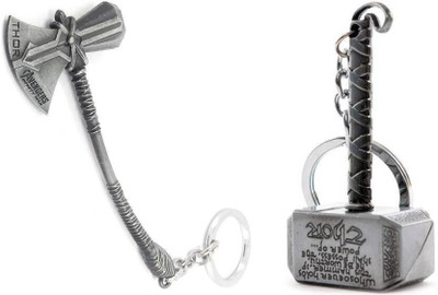 gtrp Silver Thor Axe-Hammer & Mjolnir- Hammer Stormbreaker Key Case-New941 Key Chain