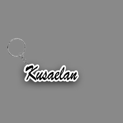 SY Gifts SYG Kusaelan Name Keychain White And Black Key Chain
