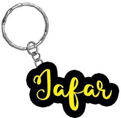 SY Gifts Jafar Name Black Yellow Name Keychain Key Chain