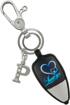 HANDSOME ISK Beautiful Love U Light With P Letter Strong and Durable Locking Lock Key Chain