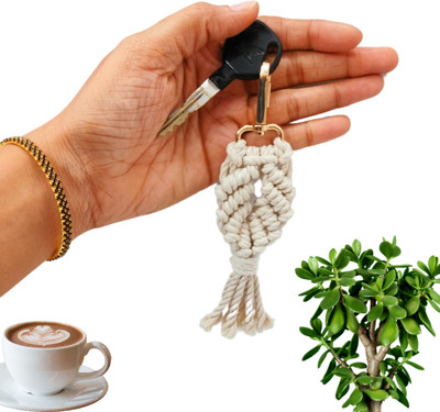 Tailored knots Macrame Handmade Dual Side Shell Shape Keychain Key Chain