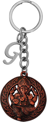 M Men Style Religious Lord Shri Ganesh With Initial Letter Alphabet -G SKey2022476 Key Chain