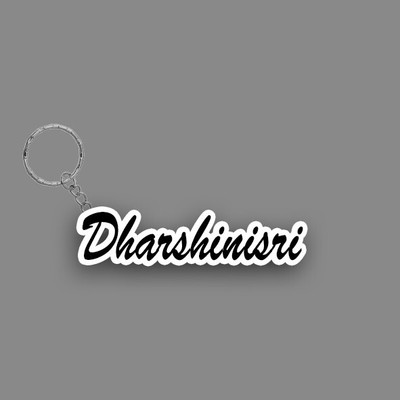 SY Gifts SYG Dharshinisri Name Keychain White And Black Key Chain