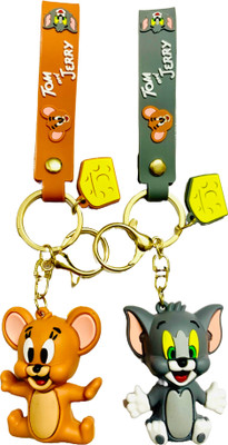 GKM Tom and Jerry Combo set premium quality keychain with hook Key Chain