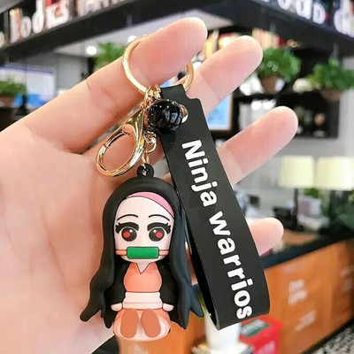 BBG NEW_Anime Character Nezuko Kamado Demon Slayer high quality 3D pvc keychain Key Chain