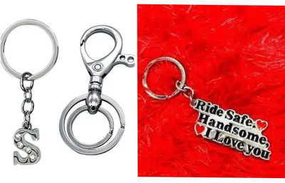 ROYALHUB Safe ride S name letter with hook Key Chain