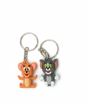ARTIFLORA Generic Tom and Jerry Cartoon Character Keychain Set Metal Chain, Pack of 2 Key Chain