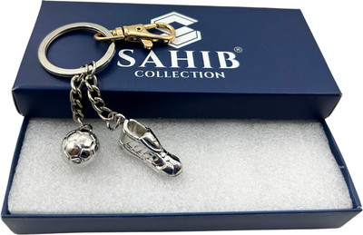 Sahib Collection Football Shoe with Golden Hook Metal Keychain for Sports Lovers Pack of 1 Key Chain