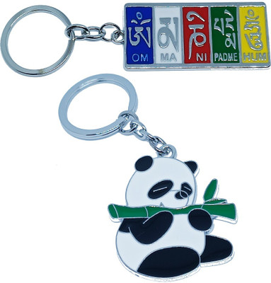 kd collections PANDA-TIBETMTL Kung Fu Panda Keychain & Tibet Ladakh Flag Metal Keychain Combo Key Chain