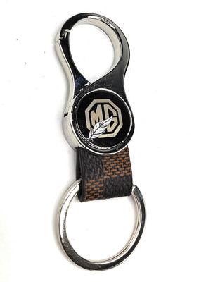 Jdp Novelty Round Shape Leather Metal Keychain for MG Car Key Chain