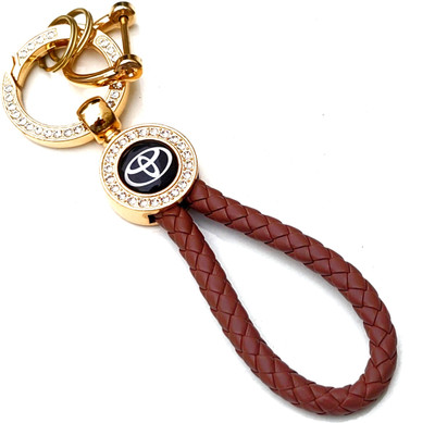 ADOREAL Toyota Keychain And Keyring Brown Rope Golden Ring Key Chain