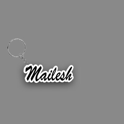 SY Gifts SYG Mailesh Name Keychain White And Black Key Chain