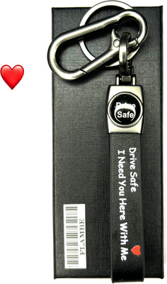 FLAMBE Drive Safe I Need Your with Me Scooty Bike and Car Logo Belt Keychain Key Chain