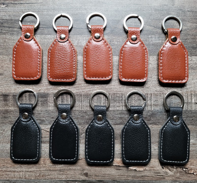 GIMNER 10 Pieces Genuine Leather Key ring / Leather Keychain / Key Holder for Home Key Key Chain