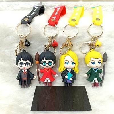 gtrp Harry Potter Premium Action Character 3D Rubber Silicone Keychain Pack Of 4 Key Chain