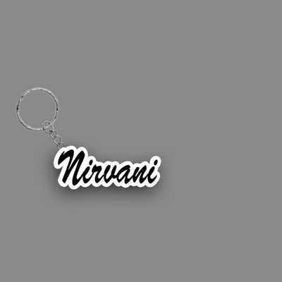 SY Gifts SYG Nirvani Name Keychain White And Black Key Chain