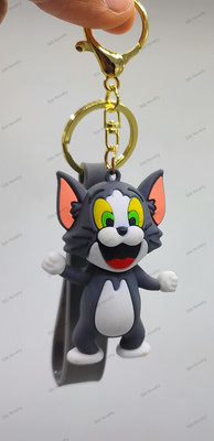 Sbb Novelty Premium 3D Rubber Figure Keyrings Tom & Jerry Creative Cartoon Keychain(Tom) Key Chain