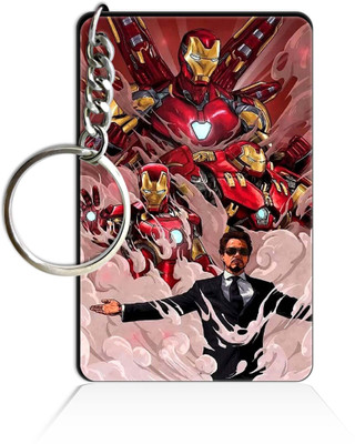 Party Gift Printed Wooden Rectangle Hero key ring Keychain PGRQ255KY (35) Key Chain