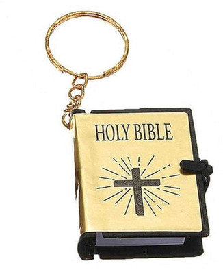 M Men Style Mini English Holy Bible Religious Christian Jesus Cross Keychain Skey2024156 Key Chain