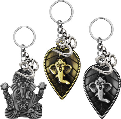 The Men Gift Lord Ganesha Om Metal– Keychain for Car, Bike & Office ShivKey597-593-594 Key Chain