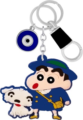 MGP FASHION Single Sided Shinchan Shiro Cartoon PVC Rubber Comedy Character Evil Eye Key Chain