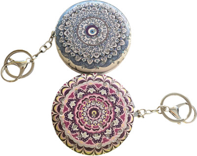 MOREL Evileye Travel ROUND SHAP Mini Mirror Keychain RANDOM DESIGNE (PACK OF 1) Key Chain