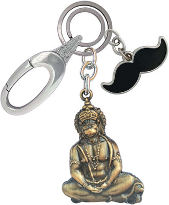 SHOKY LOOKS Double Sided Hanuman With Mustache Locking Lock Key Chain