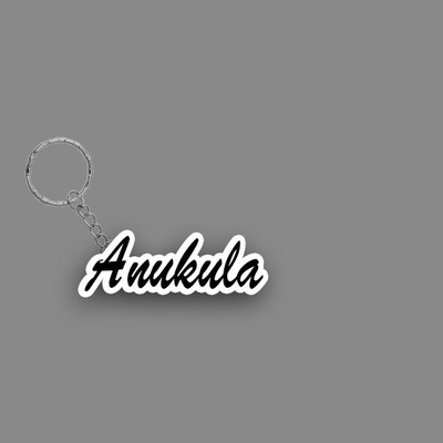 SY Gifts SYG Anukula Name Keychain White And Black Key Chain