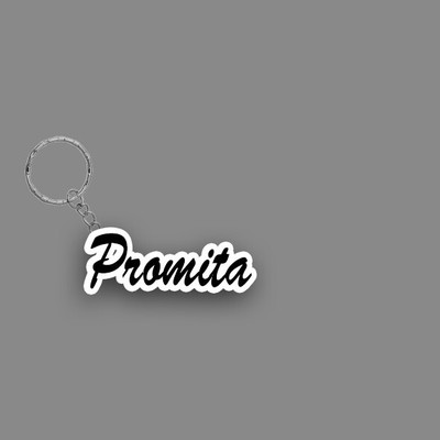 SY Gifts SYG Promita Name Keychain White And Black Key Chain
