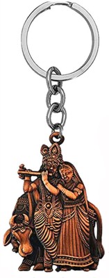 ShopTop New Brown Metal Radha Krishna keyring Key Chain