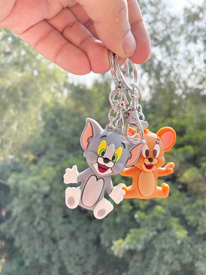 CRAZYGOL Tom and jerry 3d keychain Classic cartoon keychain 2pcs Key Chain