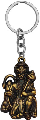 ABEL Lord Bajrangbali Hanuman Locket With Chain Green Zinc Metal Keychain Key Chain