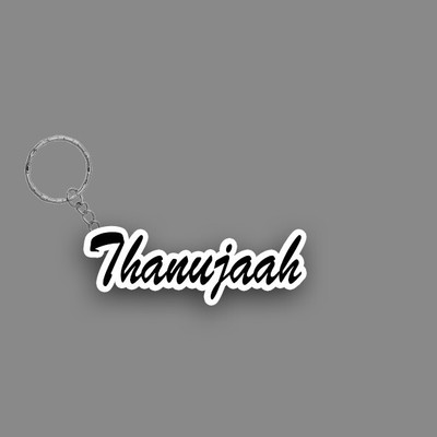 SY Gifts SYG Thanujaah Name Keychain White And Black Key Chain