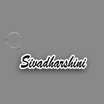 SY Gifts SYG Sivadharshini Name Keychain White And Black Key Chain