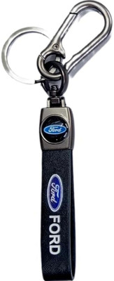 K C Leather Patti Anti-Rust Keychain for FORD Car With Key Rings & Locking Hook 1pcs Key Chain
