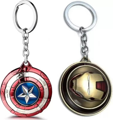 Kartik Manvi Combo of Captain America & Ironman Rotating keychain Key Chain