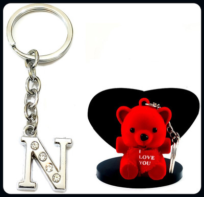 Meeko.com alphabet N & teddy 0.04-A Key Chain