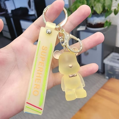 SRG Crystal Teddy Bear shaped Keychain Yellow Key Chain