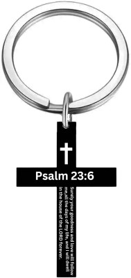 Sullery Bible Verse Keychain Christian Cross Black Psalm 23:6 SulleryKey202597 Key Chain