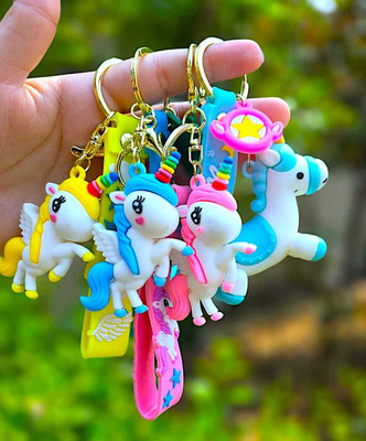 OFM Beautiful Unicorn Premium Quality With Buckle and Belt Combo of Any Two Random Key Chain
