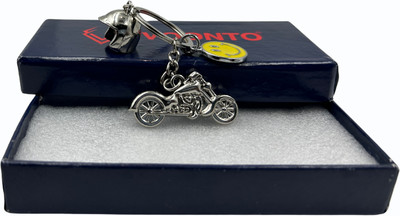 Sahib Collection Bullet Bike Helmet with Smiley Metal Key Ring - Pack-1 Key Chain