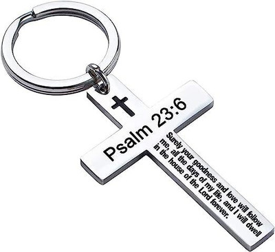 Artisans Crafted Psalm 23:6 – Goodness and Mercy Shall Follow Keyring Key Chain