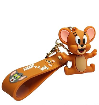 Nizix Cute Cartoon 3D Silicon Keyring with Strap and Metal Hook for Kids and Adults Key Chain