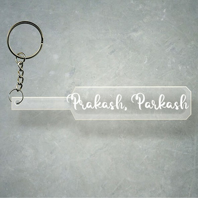 SY Gifts Cricket Bat Logo Design With Prakash, Parkash Name Key Chain