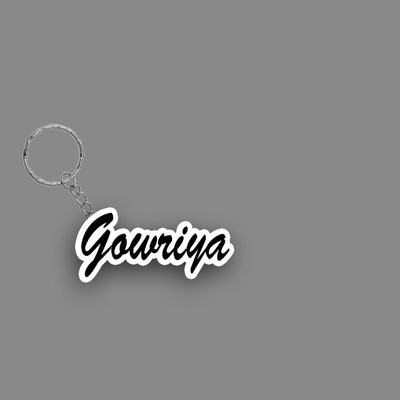 SY Gifts SYG Gowriya Name Keychain White And Black Key Chain