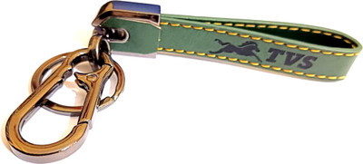 TVS Logo Green leather Key Chain