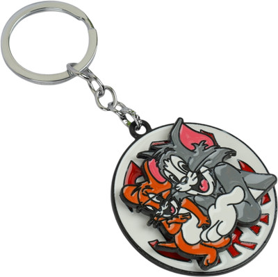 WHITE POPCORN Tom and Jerry METAL Rotating Key - Spin into Nostalgic Adventures Key Chain Key Chain