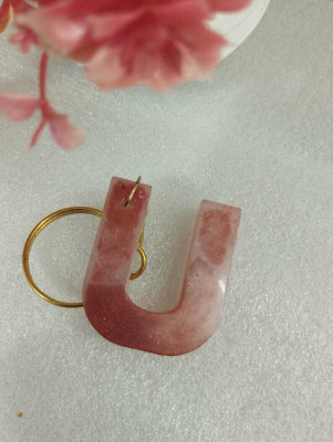 SN Resin U Resin Letter Keychain, Resin Alphabet Keychain, Keyring Key Chain
