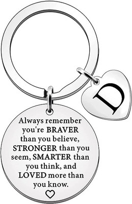 Myurawells Letter Keyrings Inspirational Gifts for Women Initial Alphabet Keychain Key Ring Key Chain