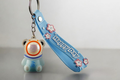 ASTRAMART WorldForU Cute 3D Alien Keychain With Ribbon, Pink Key Chain with light Key Chain